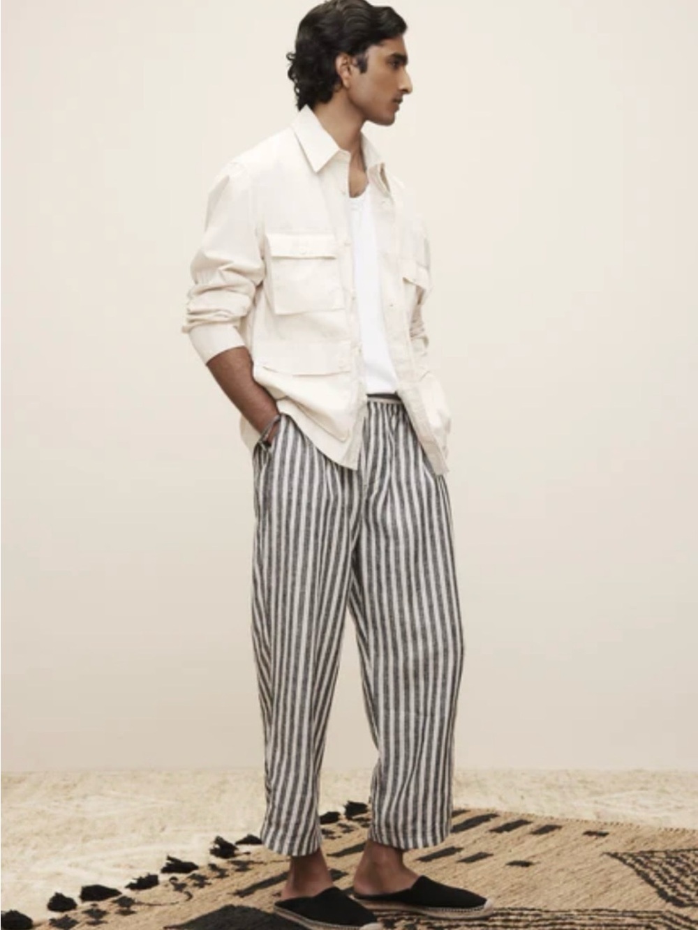 Banana Republic Pleated Pull-On Linen Pants  (White Lotus Collection)